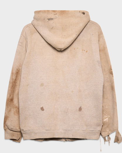 Dirt-Stained Grey Thermal Lined Hoodie