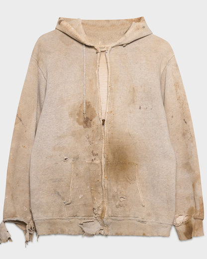 Dirt-Stained Grey Thermal Lined Hoodie