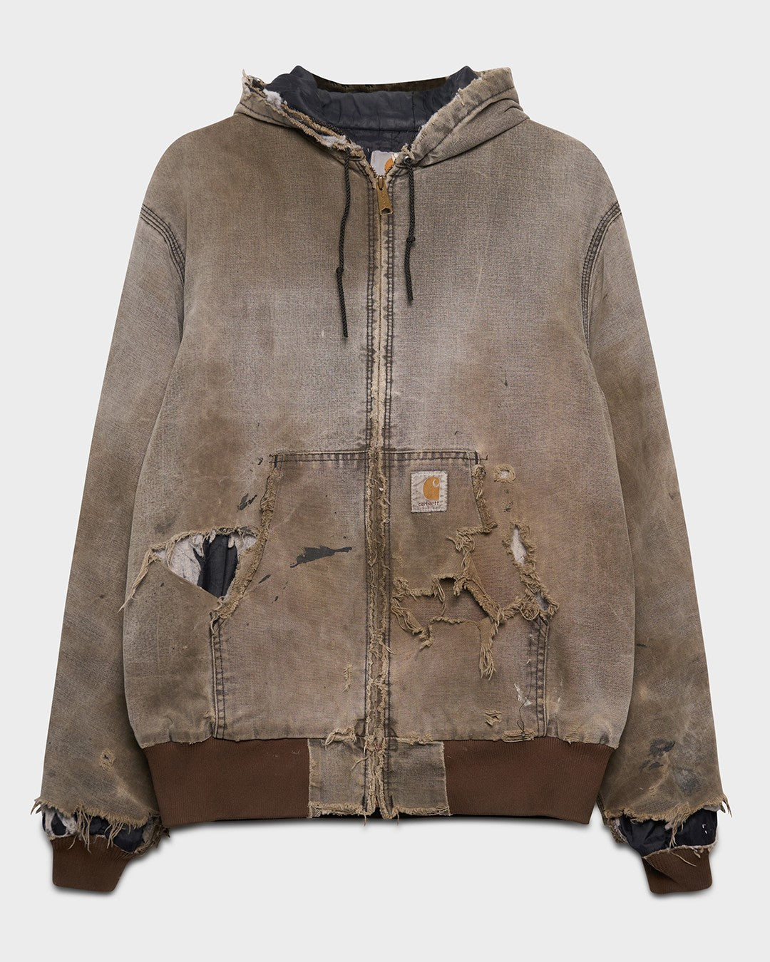 Faded Brown Carhartt Hooded Jacket