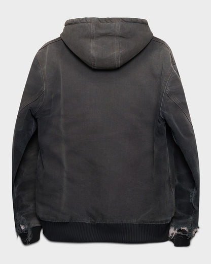 Thrashed Black Carhartt Hooded Jacket