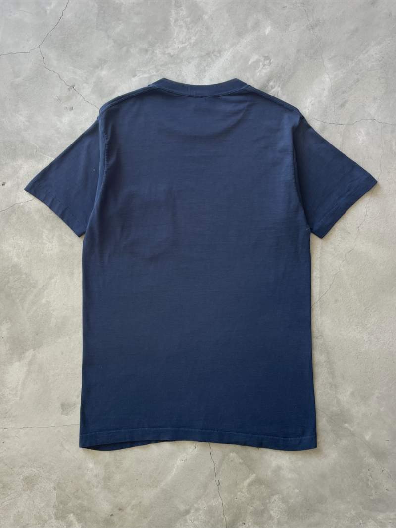 JCPenney Navy Blue Blank Pocket T-Shirt - 60s/70s - M