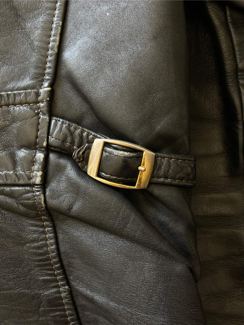 Black Leather Jacket - 60s/70s - S/M