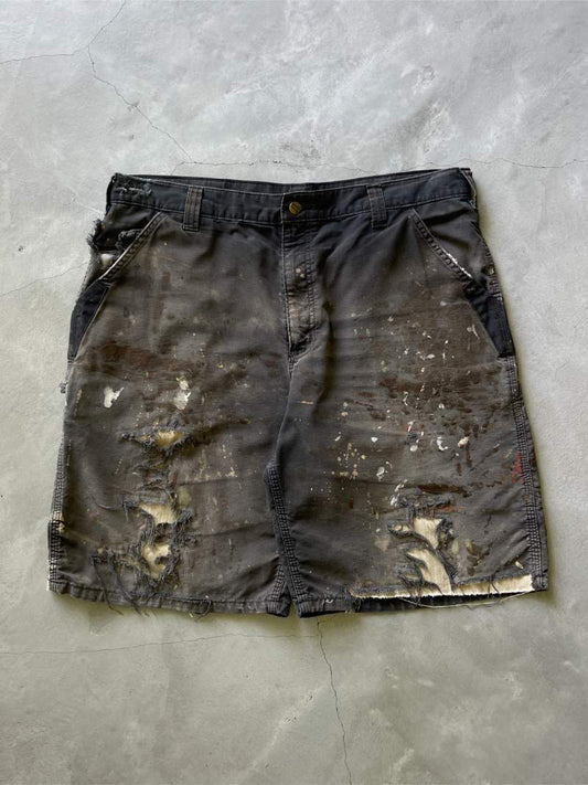 Sun Faded/Thrashed-Repaired Carhartt Carpenter Shorts - 00s - 37"