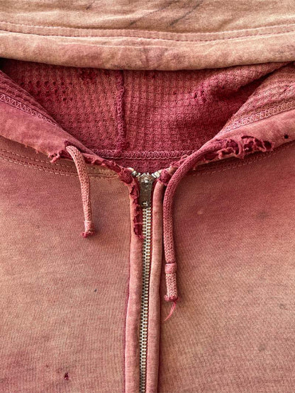 Maroon Thermal Lined Zip-Up Hoodie - S