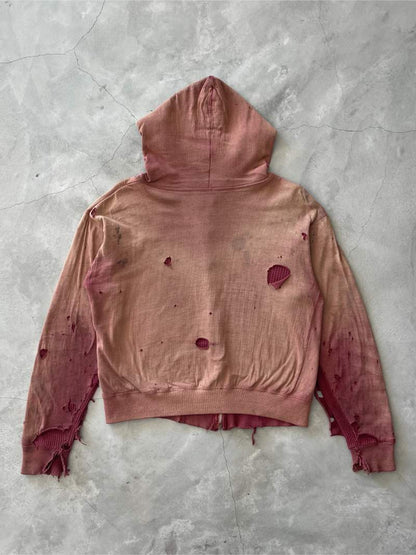 Maroon Thermal Lined Zip-Up Hoodie - S