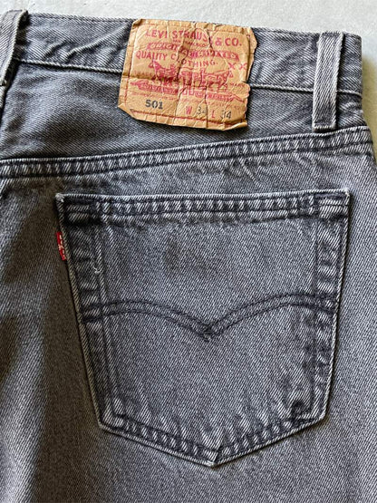 Black/Grey Levi's 501 Denim Jeans - 80s - 31"