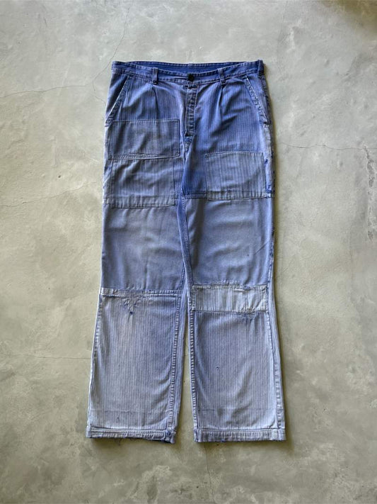 Very Sun Faded French Workwear HBT Pants - 50s/60s - 35"