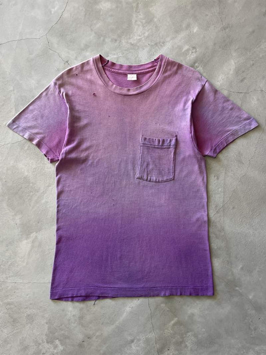 Sun Faded Purple Pocket T-Shirt - 90s