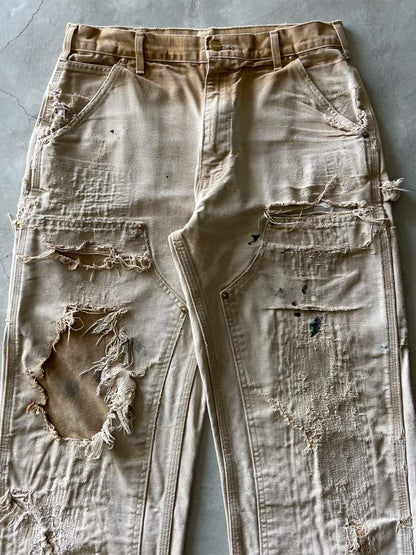 Tattered Tan Carhartt Double Knees - 33" x 32"