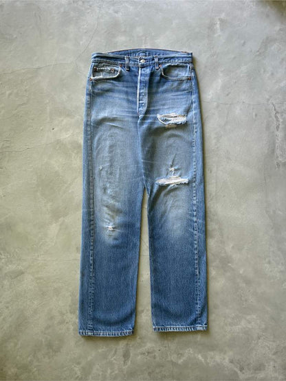 Distressed Levi's 501 Denim Jeans - 80s - 32"