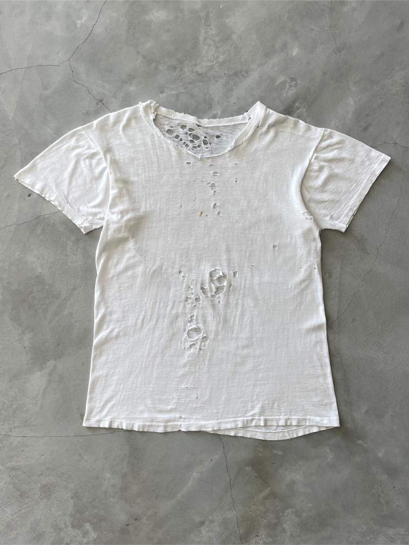 Thrashed White Blank T-Shirt - S/M