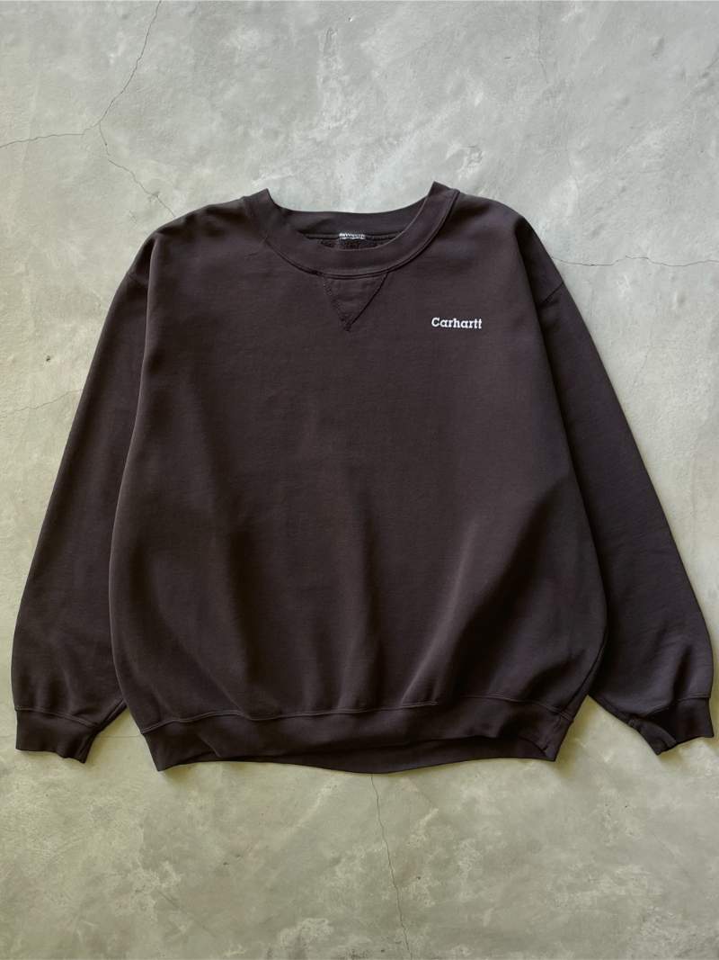 Sun Faded Black Carhartt Sweatshirt - 90s - XL