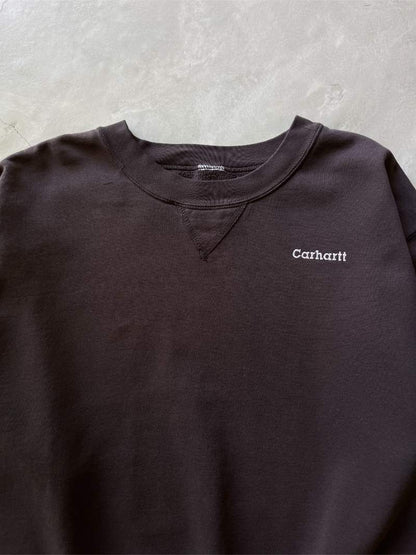 Sun Faded Black Carhartt Sweatshirt - 90s - XL