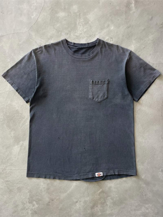 Sun Faded Black Dickies Pocket T-Shirt - XL