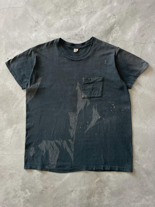 Distressed Black Pocket T-Shirt - M/L