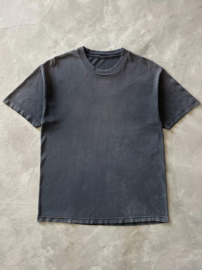 Sun Faded Black Blank T-Shirt - 2000s