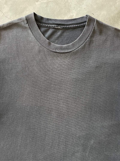 Sun Faded Black Blank T-Shirt - 2000s