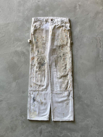 White Double Knee Painters Pants - 90s -