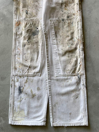 White Double Knee Painters Pants - 90s -