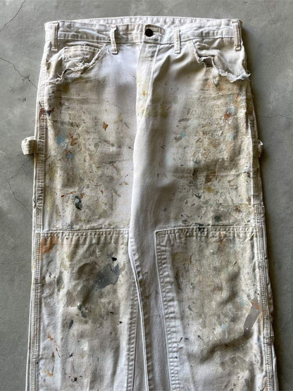 White Double Knee Painters Pants - 90s -