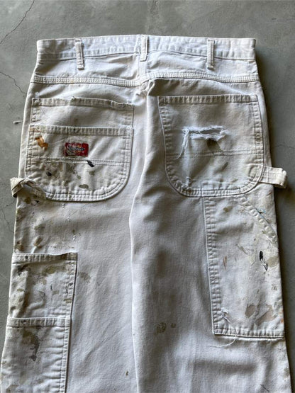 White Double Knee Painters Pants - 90s -