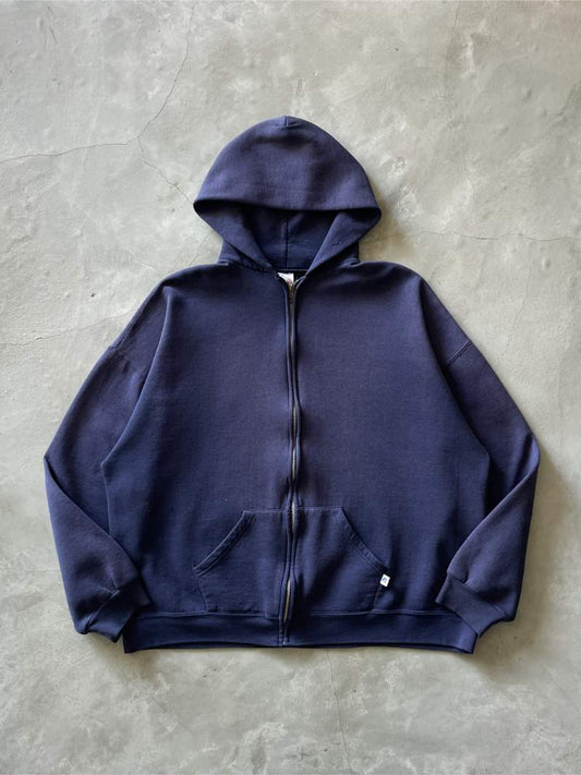 Navy Blue Russell Zip-Up Hoodie - XXL