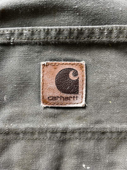 Thrashed Mos Green Carhartt Carpenter Shorts - 00s - 36"