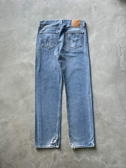 Sun Faded/Distressed Levi's 501XX Denim Jeans - 90s - 33" x 32"