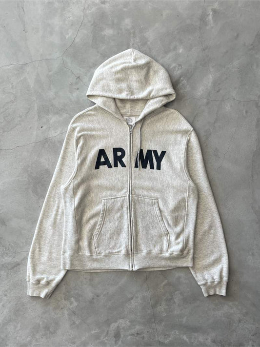 Grey Army Zip-Up Hoodie - M/L