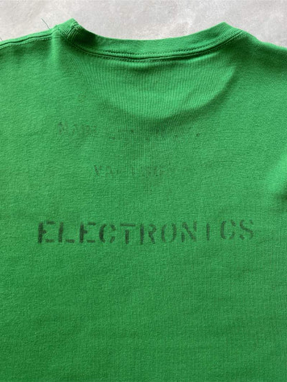 Emerald Green Electronics Stencil Cut-Off T-Shirt - 50s/60s - XS/S