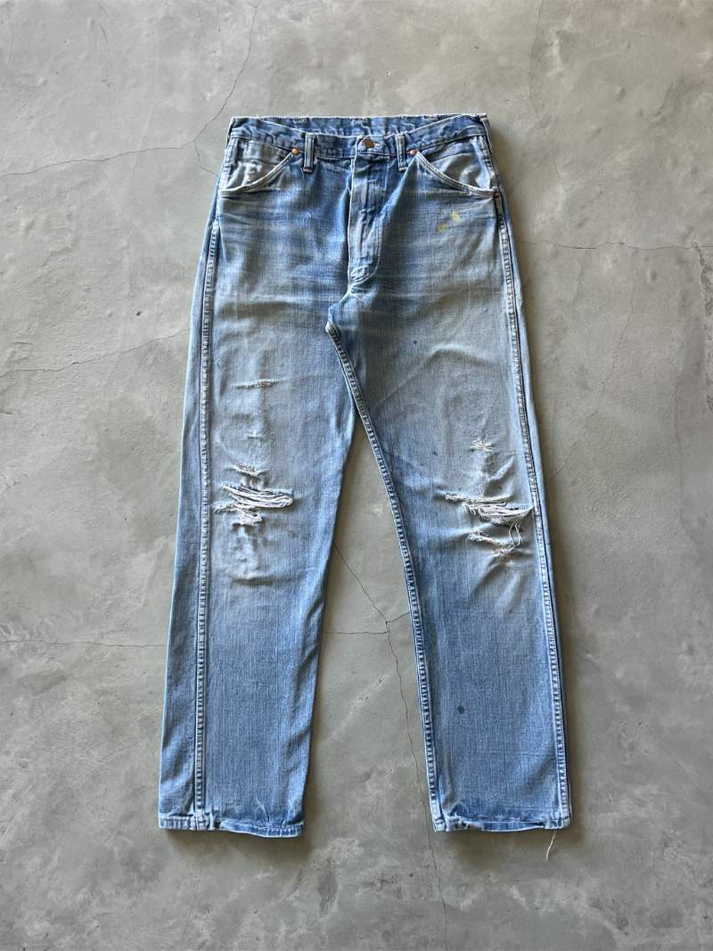 Distressed Wrangler Denim Jeans - 34" x 30.5"