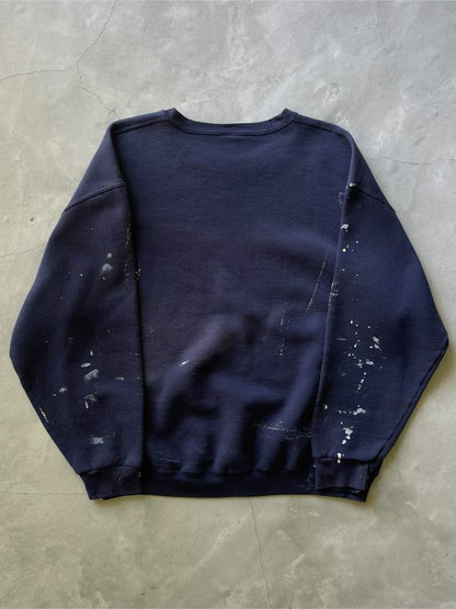 Painted Navy Blue Russell Athletic Sweatshirt - 00s - XL