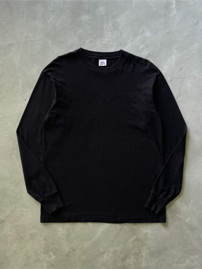 Black Blank Long Sleeve T-Shirt - 90s - L