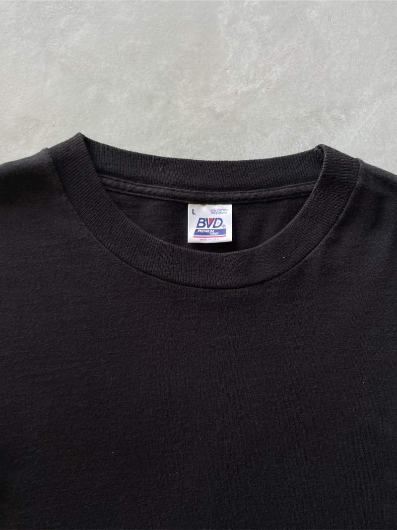 Black Blank Long Sleeve T-Shirt - 90s - L