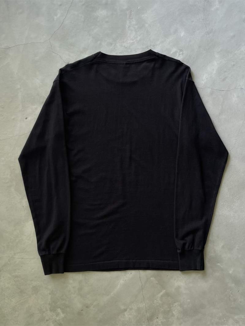 Black Blank Long Sleeve T-Shirt - 90s - L