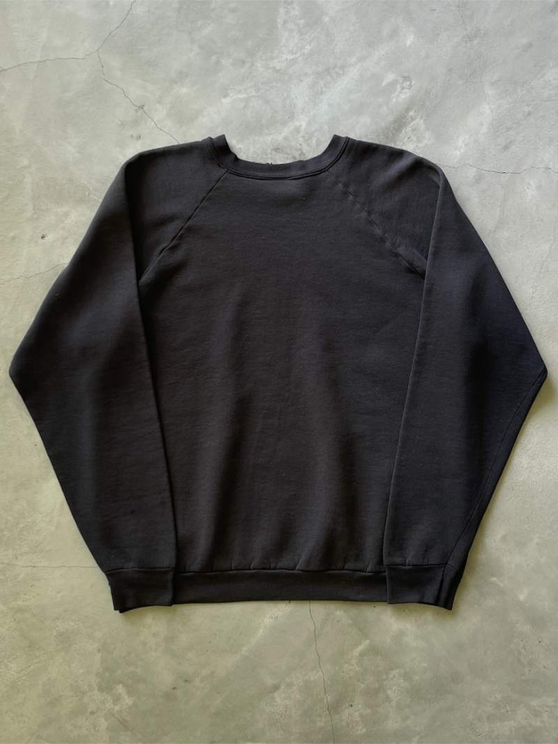 Black Raglan Sweatshirt - 90s - XL/XXL