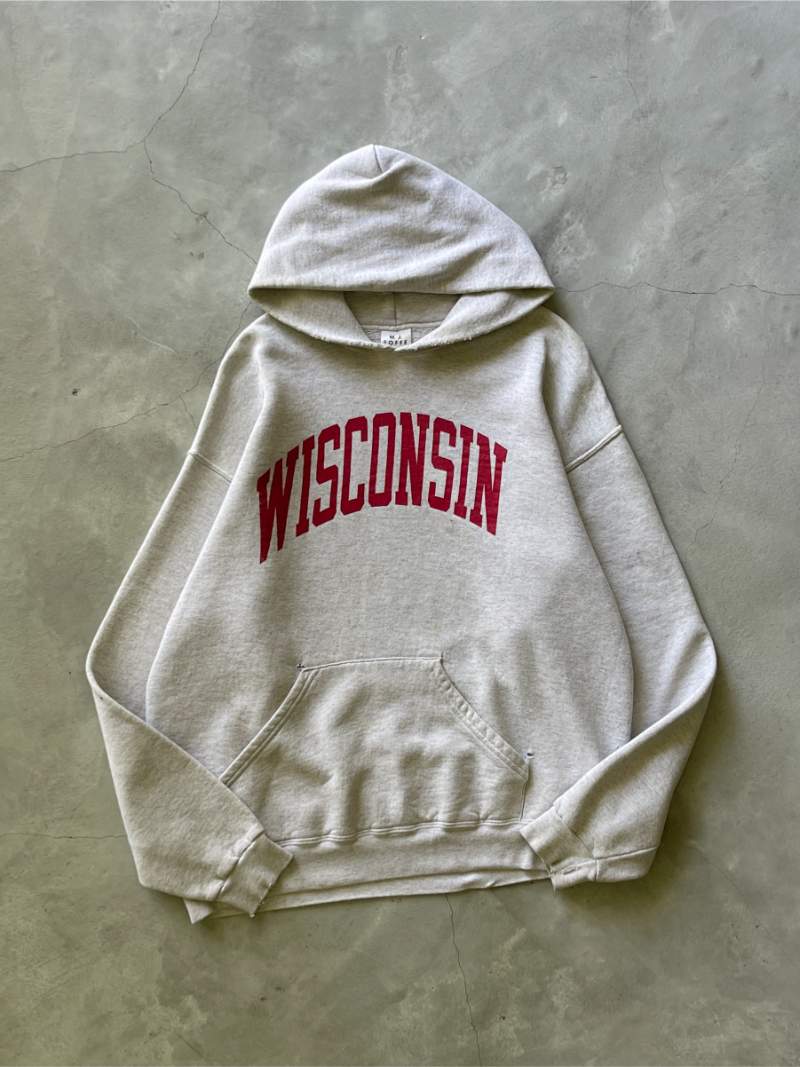 Light Grey Wisconsin Hoodie - 00s - L