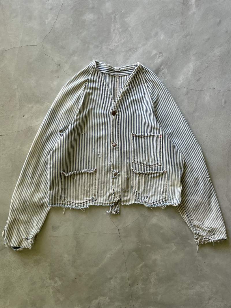 Thrashed Pay Day Hickory Striped Engineer Jacket - 50s - M/L