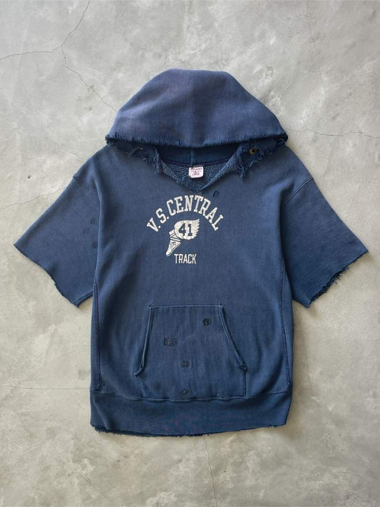 Single Color Champion Reverse Weave Cut-Off Hoodie - 70s - L