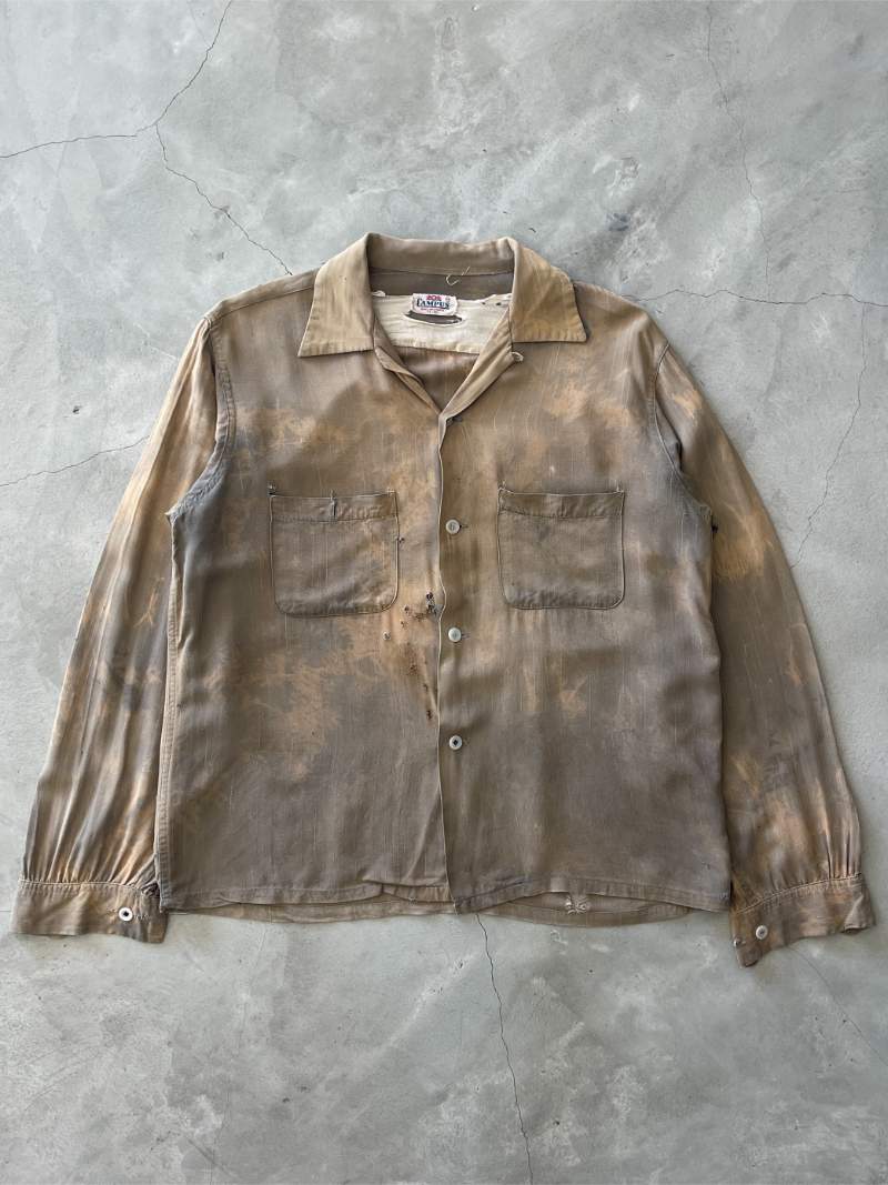 Electric Brown Rayon Button Down - S/M