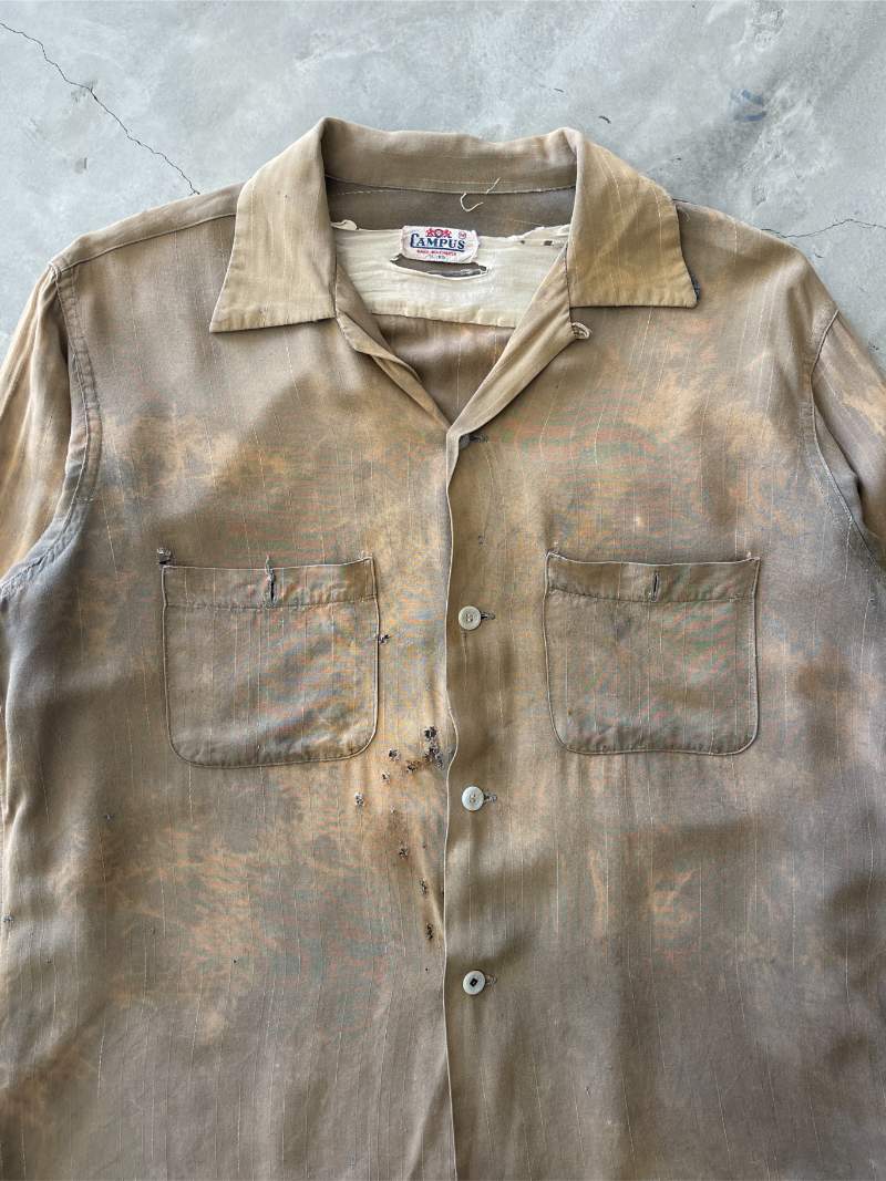 Electric Brown Rayon Button Down - S/M