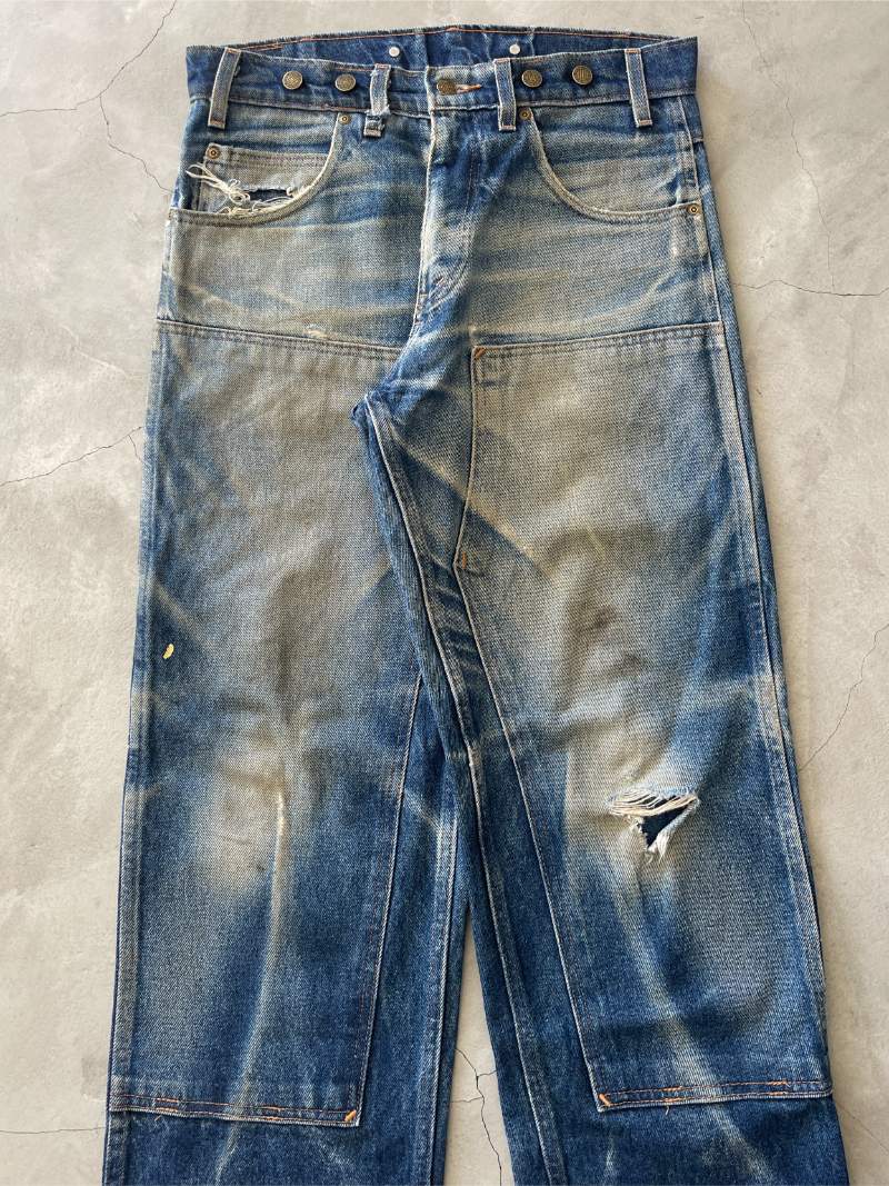 Prison Blue Denim Double Knee Pants - 34"