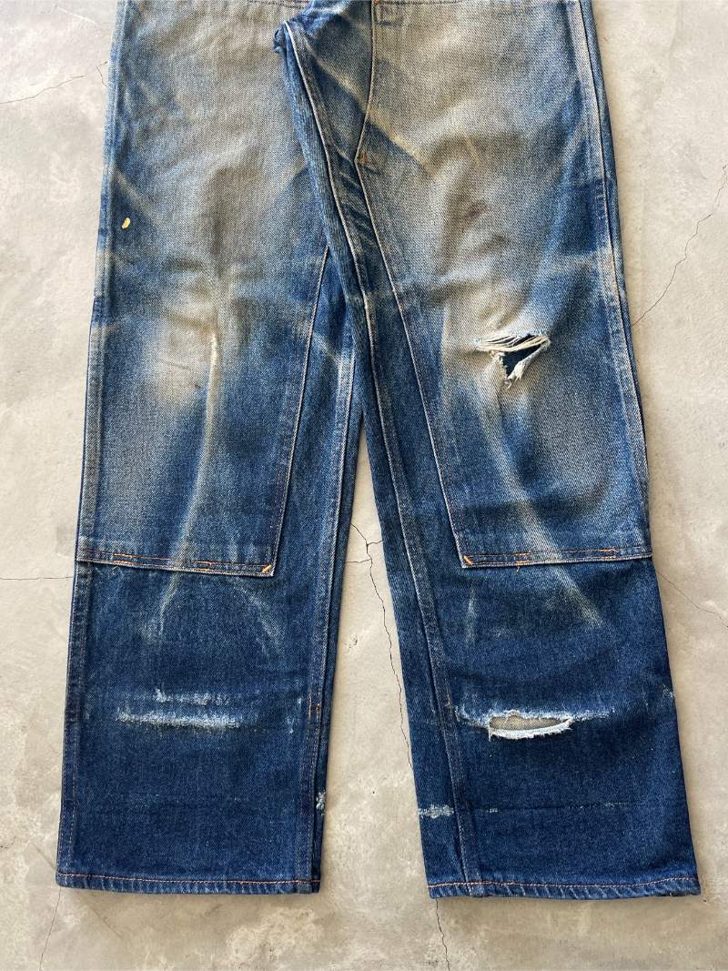 Prison Blue Denim Double Knee Pants - 34"