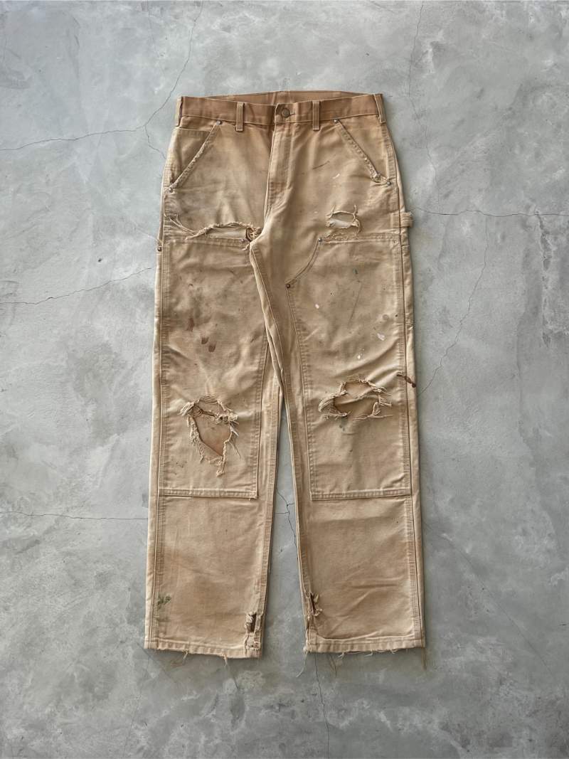 Distressed Tan Carhartt Double Knees - 34"