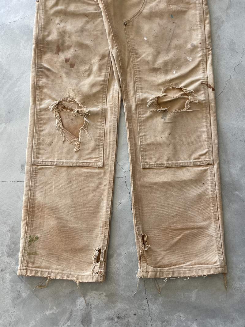 Distressed Tan Carhartt Double Knees - 34"