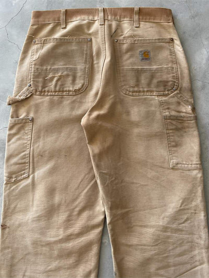 Distressed Tan Carhartt Double Knees - 34"