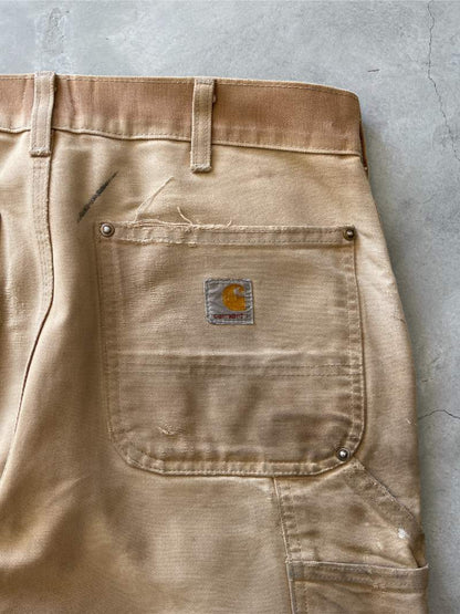 Distressed Tan Carhartt Double Knees - 34"