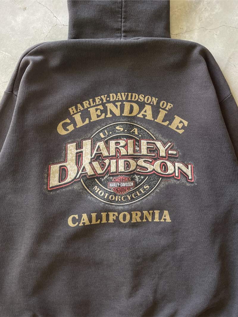 Harley Davidson Skull Flames Zip-Up Hoodie - L/XL