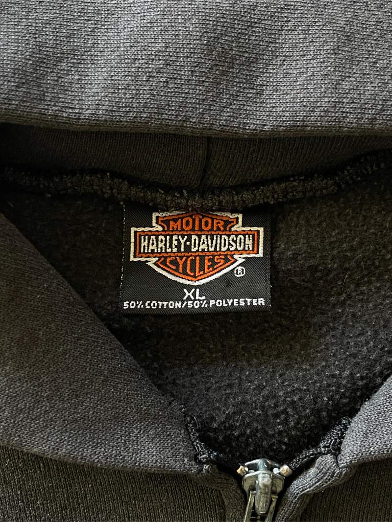 Harley Davidson Flames Zip-Up Hoodie - L/XL