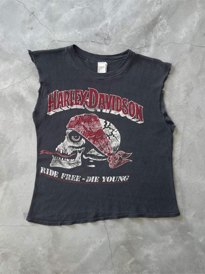 HARLEY DAVIDSON SKULL T-SHIRT - 60S/70S - XS/S